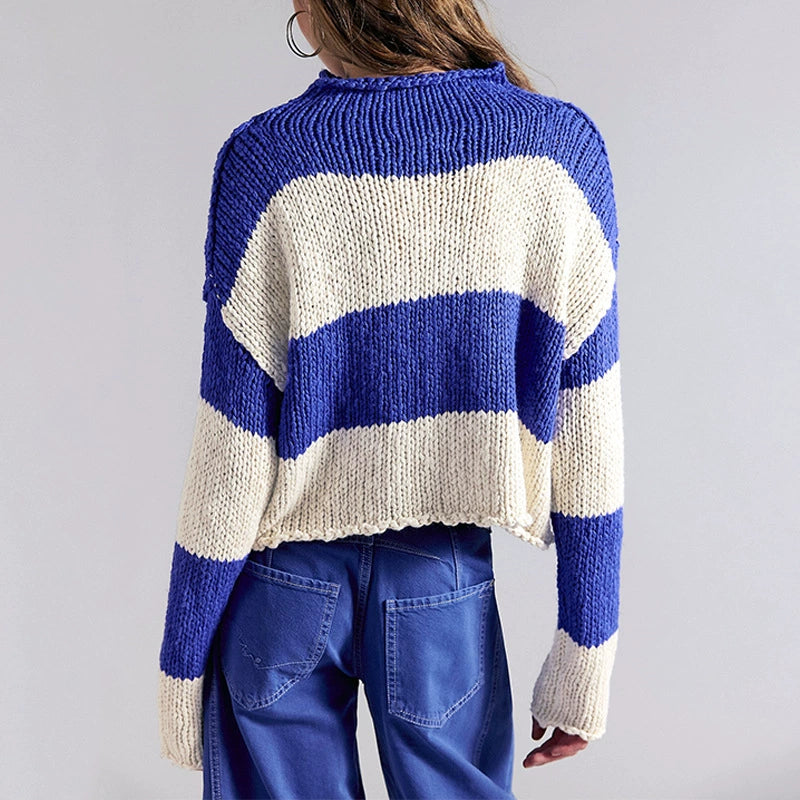 2026 Autumn/Winter New Arrival Women's Loose Striped Sweater