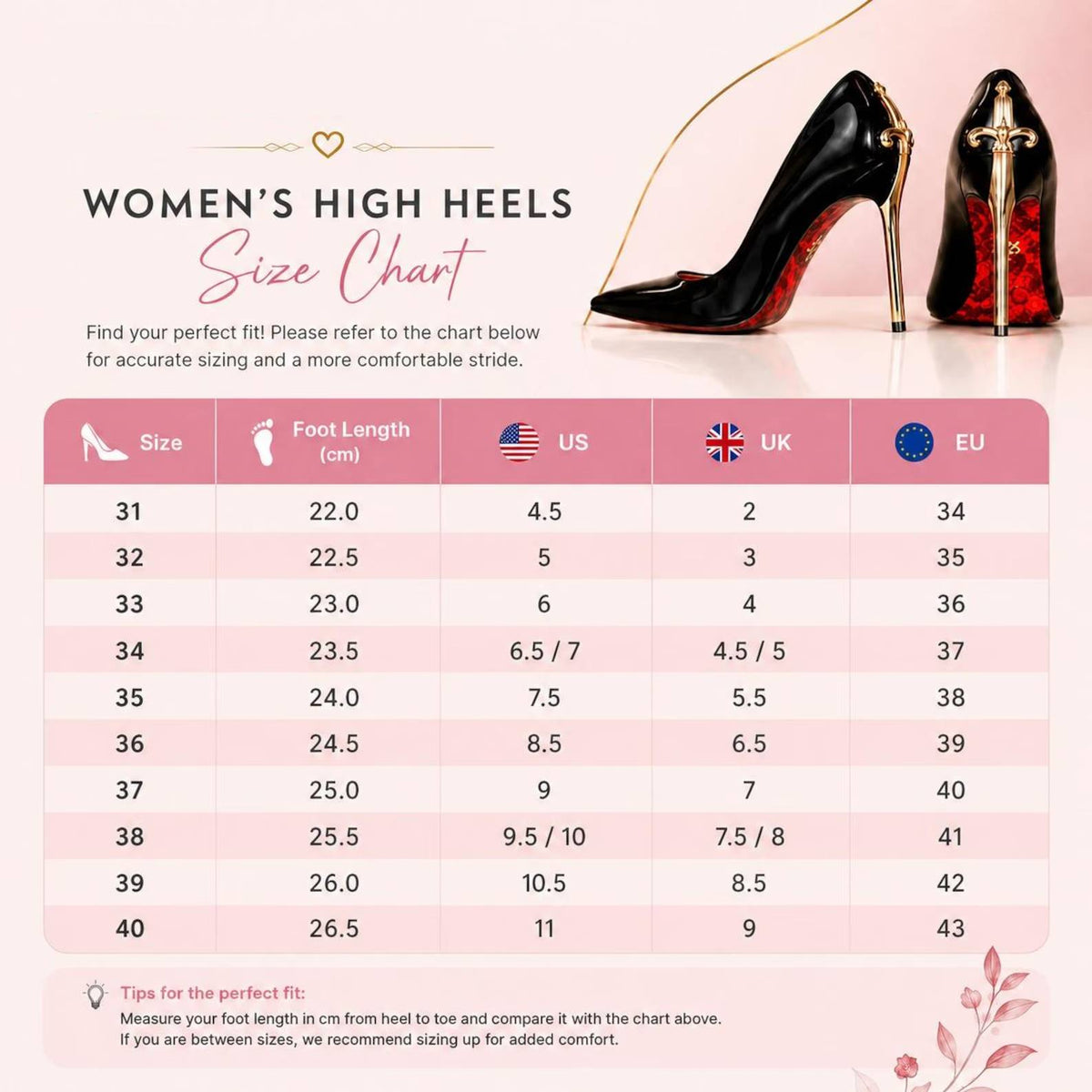 Metal Scepter Print Red Pointed Toe Women's Shoes
