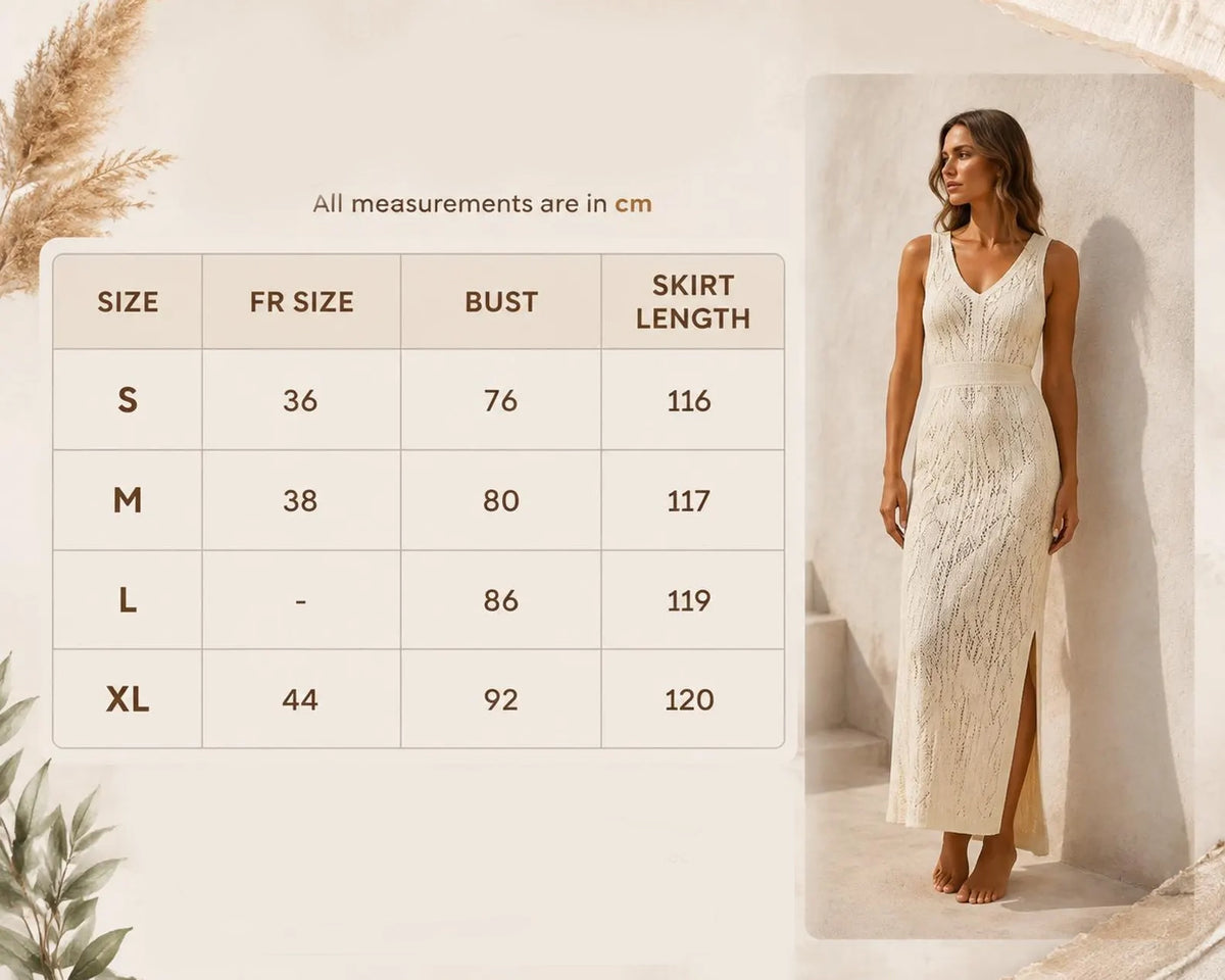 Women Crochet Sleeveless Maxi Dress