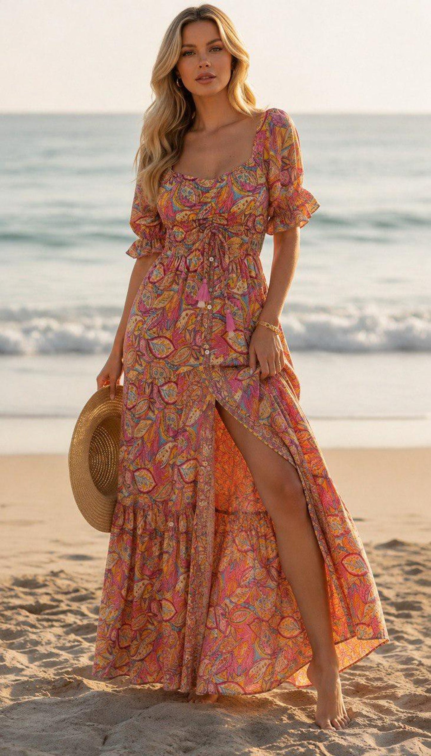 Summer Vacation Floral Maxi Dress for Women