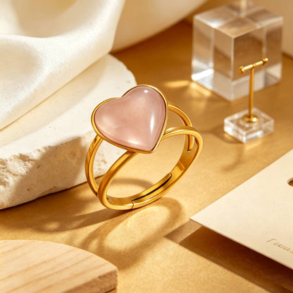 Women Fashion Colorful Open Heart Ring