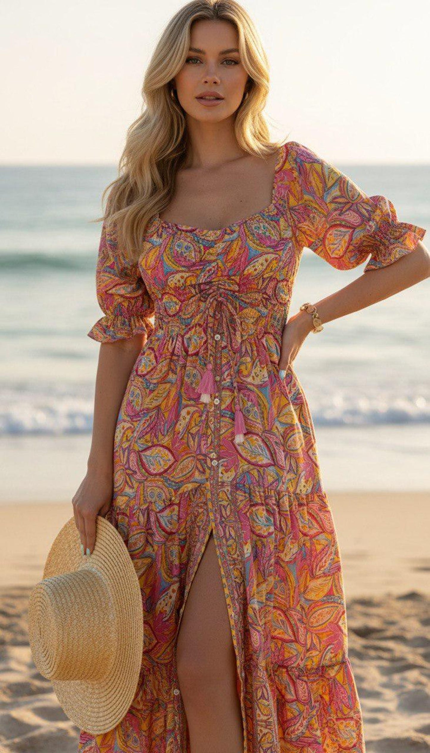 Summer Vacation Floral Maxi Dress for Women
