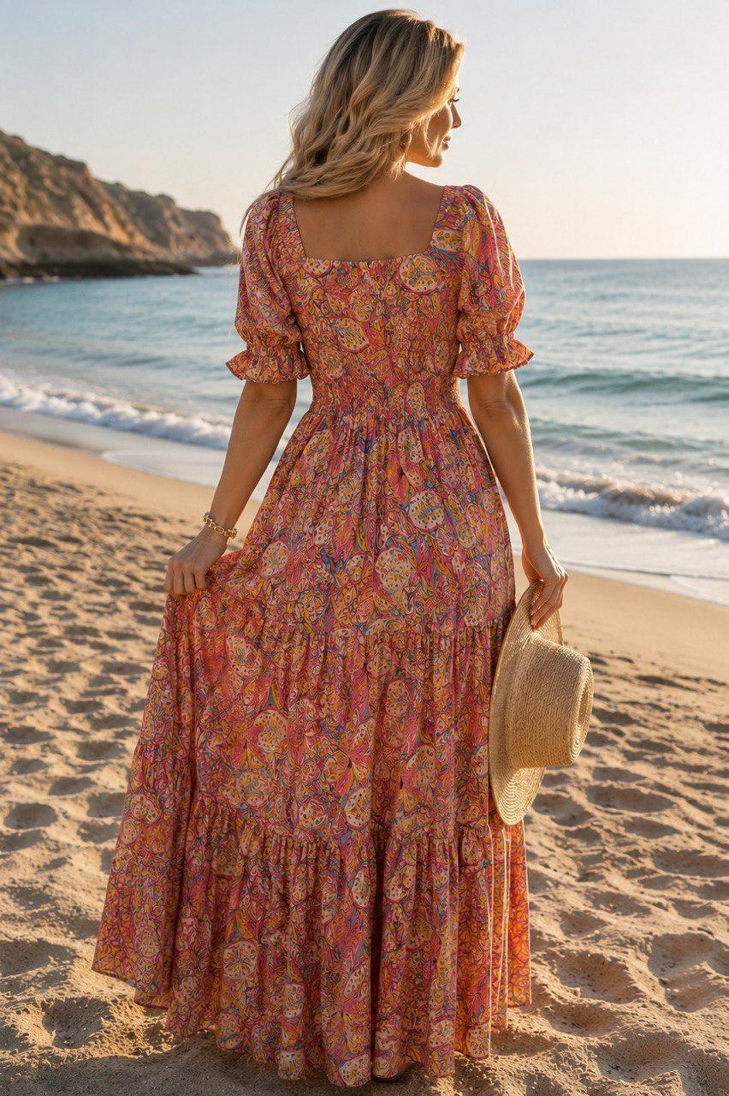 Summer Vacation Floral Maxi Dress for Women