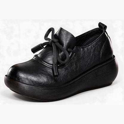 👢👢 New for autumn: vintage-style, solid-color, casual platform loafers.