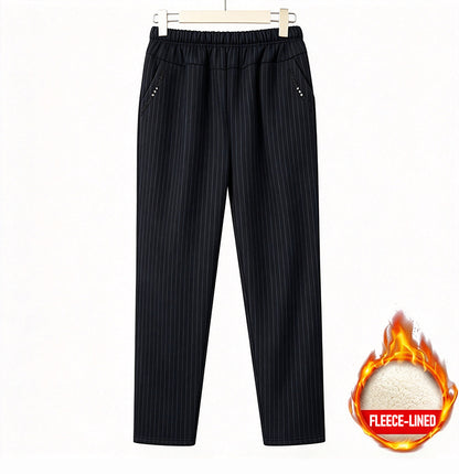 ☀️☀️ New women's trousers for winter—fleece-lined and thickened for warmth and cold protection; versatile striped or plaid styles perfect for any outing.