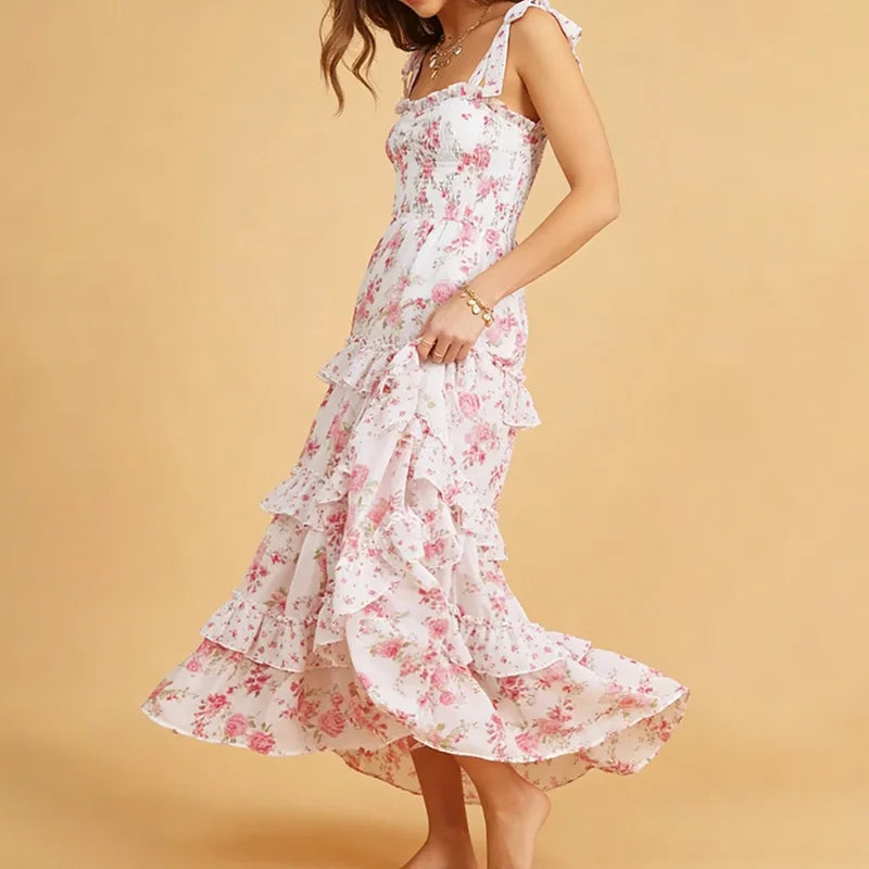 Women's Summer Ruffled Floral Dress