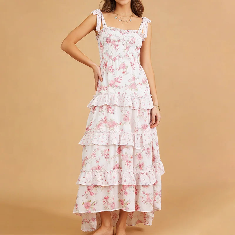 Women's Summer Ruffled Floral Dress