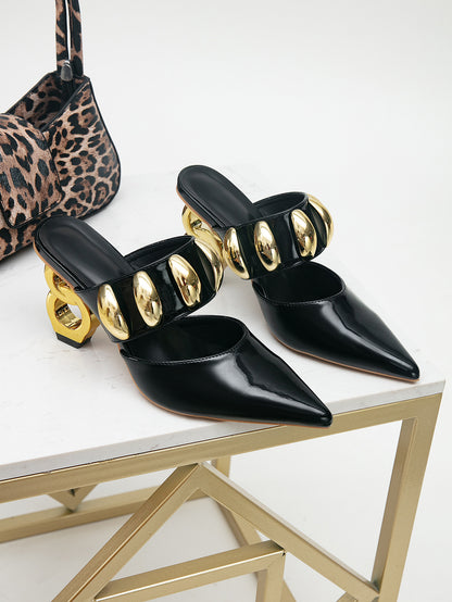 2026 Women's Gold Buckle High-Heeled Sandals