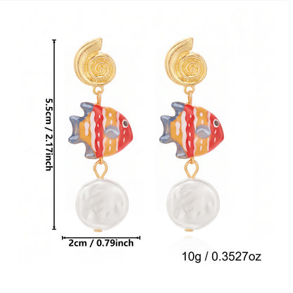 Versatile Starfish And Coral Beach-Style Earrings
