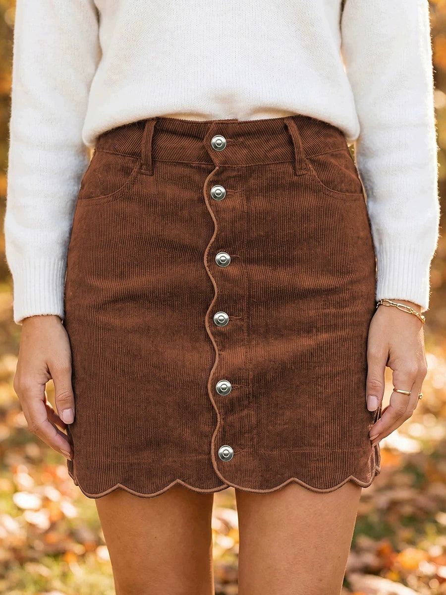 2026 Autumn New High-Waisted Corduroy Mini Skirt