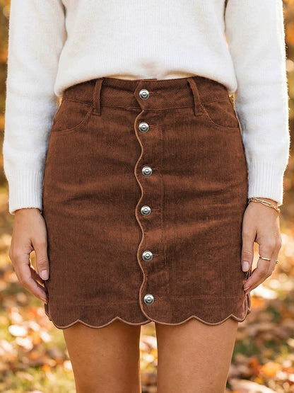 2026 Autumn New High-Waisted Corduroy Mini Skirt