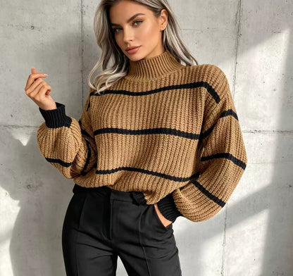 New Loose-Fit Mock-Neck Sweater for Autumn/Winter