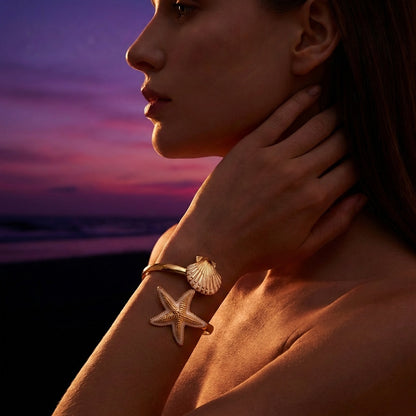 New Women's Bohemian Beach-Style Starfish and Seashell Bracelet