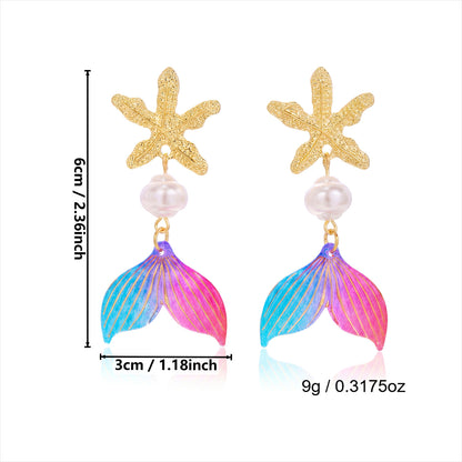 Versatile Starfish And Coral Beach-Style Earrings