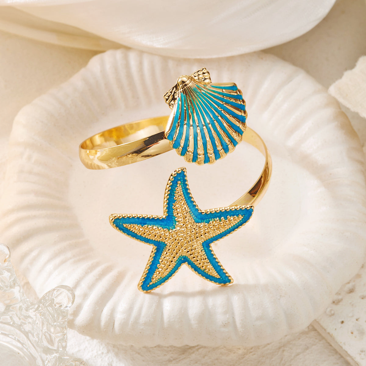 New Women's Bohemian Beach-Style Starfish and Seashell Bracelet