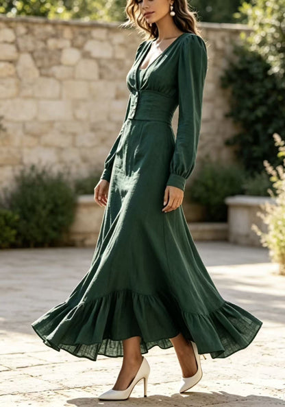 2026 Autumn New Women's Slim Waist Long Sleeve Dress