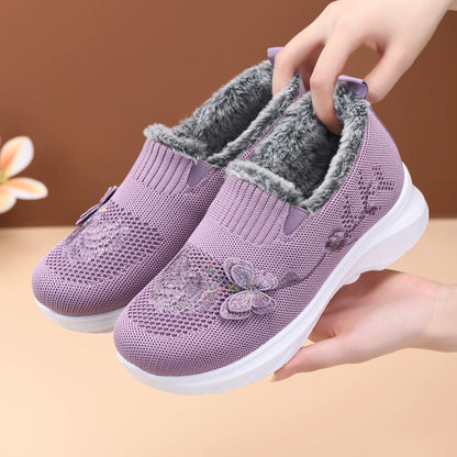 Women's Fleece-Lined Non-Slip Casual Sports Shoes for Winter