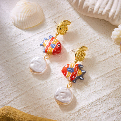 Versatile Starfish And Coral Beach-Style Earrings