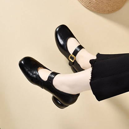 Autumn 2026 Round-Toe Block-Heel Mary Janes with Ankle Strap
