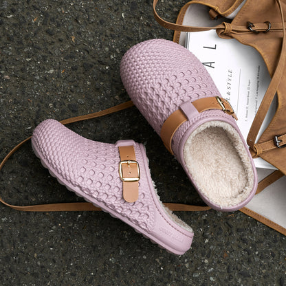 2026 New Warm, Non-Slip Fur-Lined Cotton Slippers
