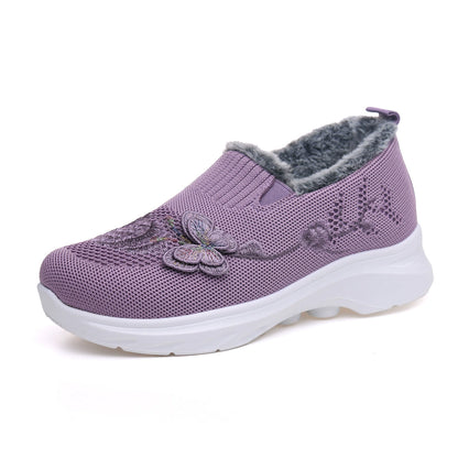 Women's Fleece-Lined Non-Slip Casual Sports Shoes for Winter