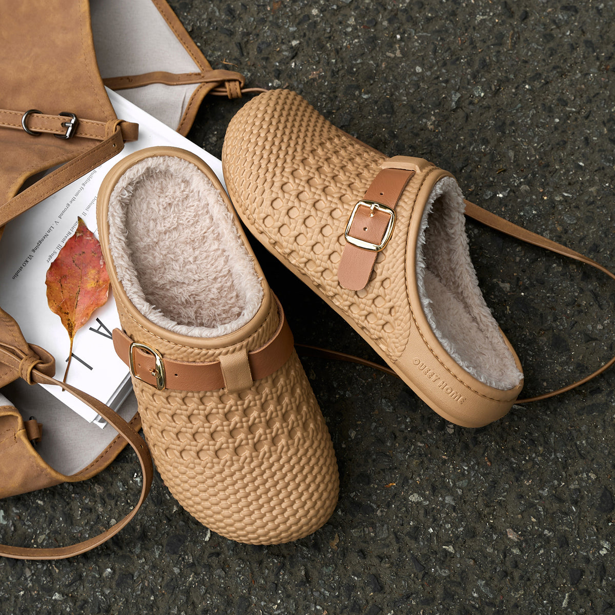 2026 New Warm, Non-Slip Fur-Lined Cotton Slippers