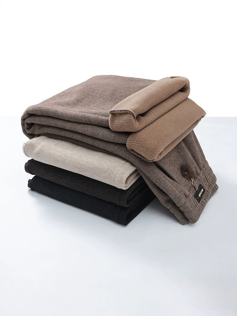 High-waisted loose straight casual pants