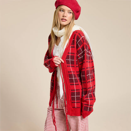New Women's Long-Sleeve Knitted Cardigan for Autumn and Winter