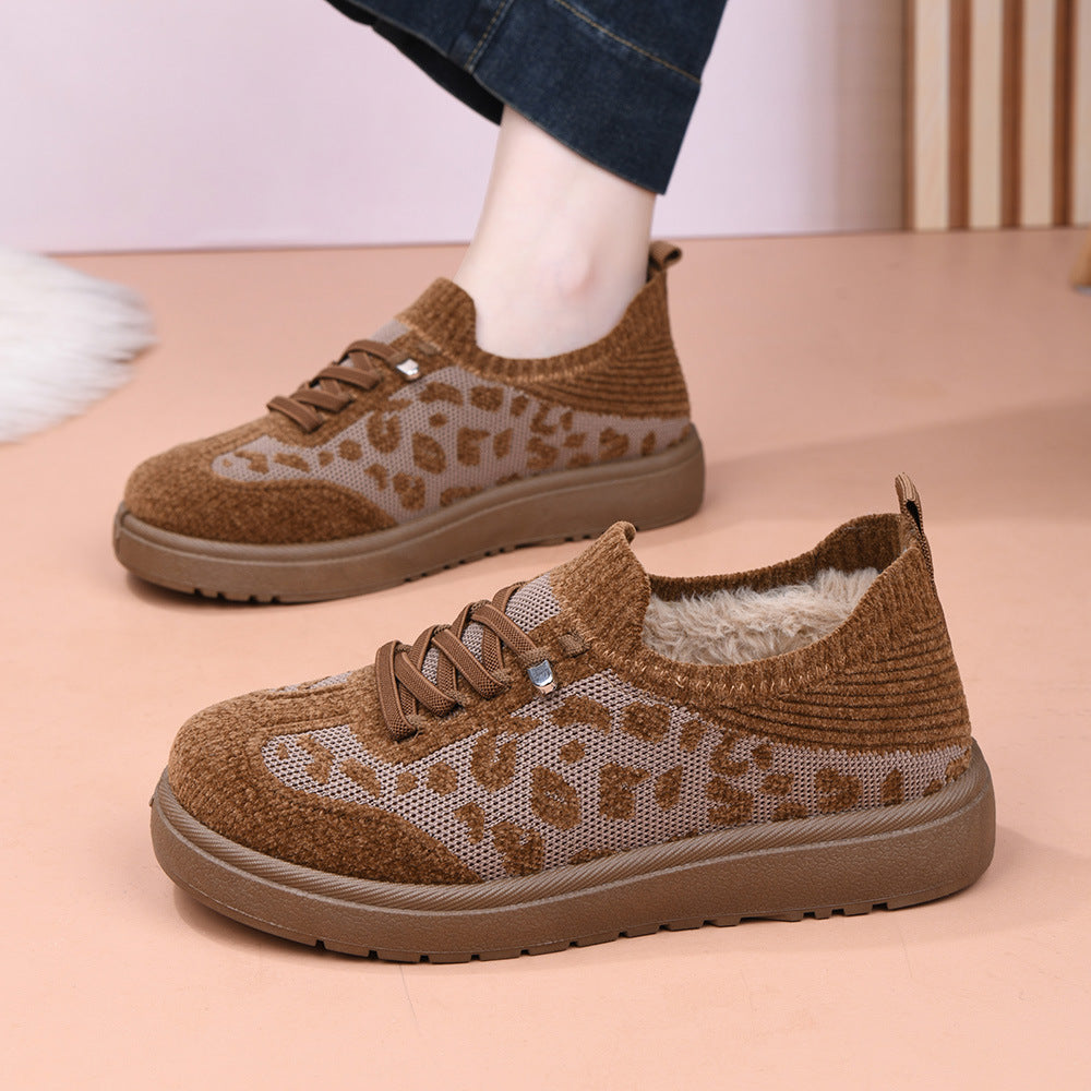 Women's Autumn/Winter Soft-Soled Leopard Print Casual Shoes