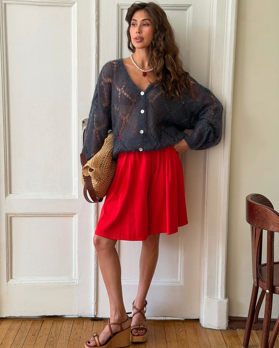 New Autumn Loose-fitting Hollow-out Knit Sweater for Women