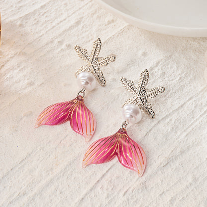 Versatile Starfish And Coral Beach-Style Earrings
