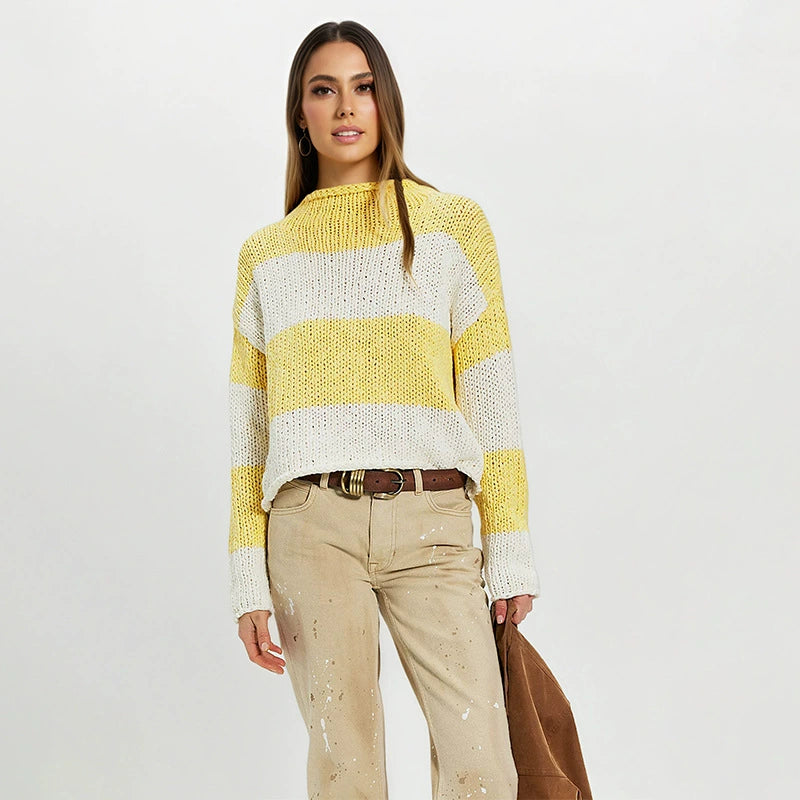 2026 Autumn/Winter New Arrival Women's Loose Striped Sweater