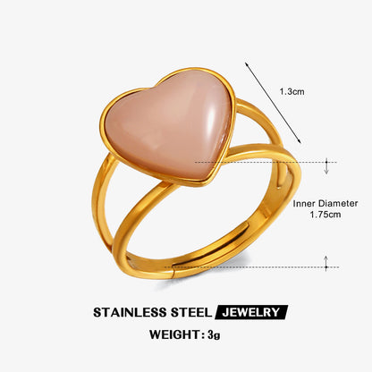 Women Fashion Colorful Open Heart Ring
