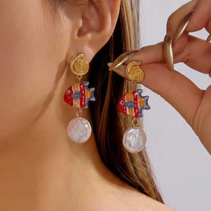 Versatile Starfish And Coral Beach-Style Earrings