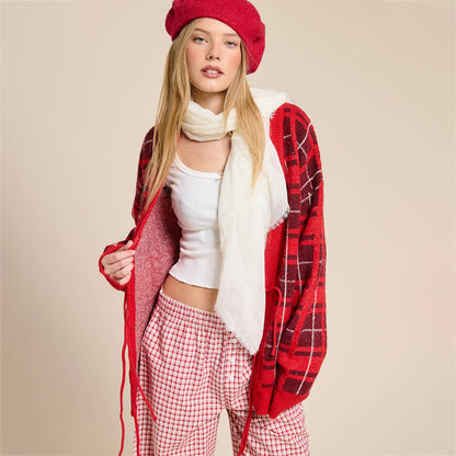 New Women's Long-Sleeve Knitted Cardigan for Autumn and Winter