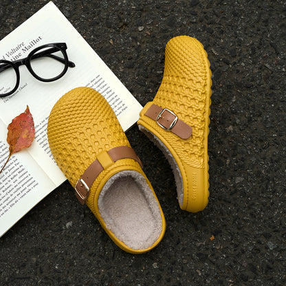 2026 New Warm, Non-Slip Fur-Lined Cotton Slippers