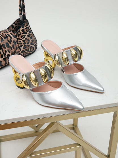 2026 Women's Gold Buckle High-Heeled Sandals