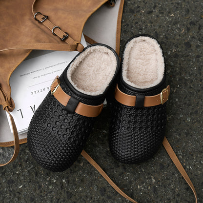 2026 New Warm, Non-Slip Fur-Lined Cotton Slippers