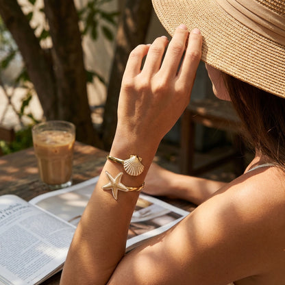 New Women's Bohemian Beach-Style Starfish and Seashell Bracelet