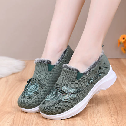 Women's Fleece-Lined Non-Slip Casual Sports Shoes for Winter