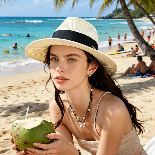 Women's Stylish Sun-Protection Panama Hat for the Beach