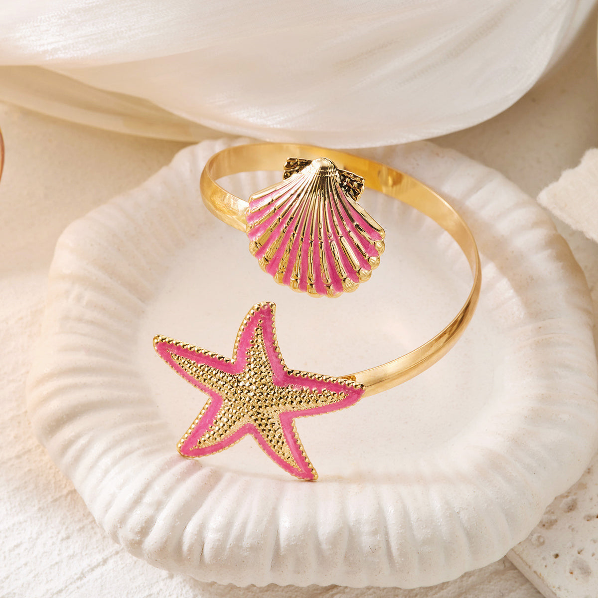 New Women's Bohemian Beach-Style Starfish and Seashell Bracelet
