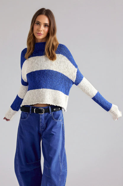 2026 Autumn/Winter New Arrival Women's Loose Striped Sweater