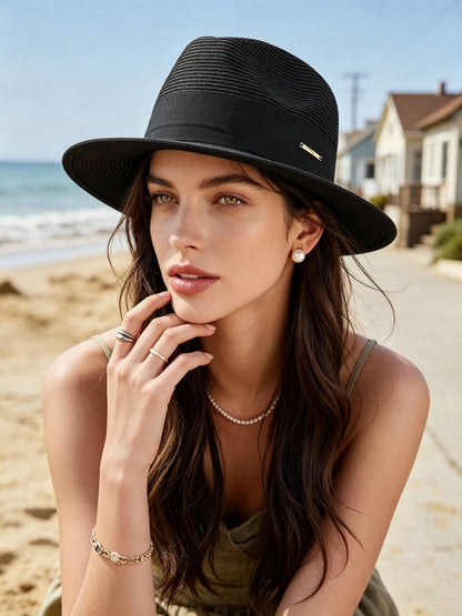 Women's Stylish Sun-Protection Panama Hat for the Beach