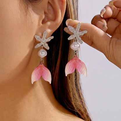 Versatile Starfish And Coral Beach-Style Earrings