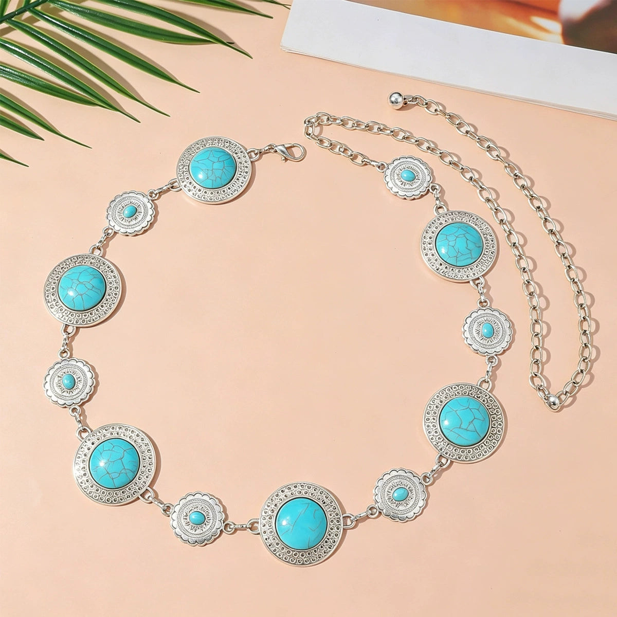 Women's Summer Retro Turquoise Waist Chain