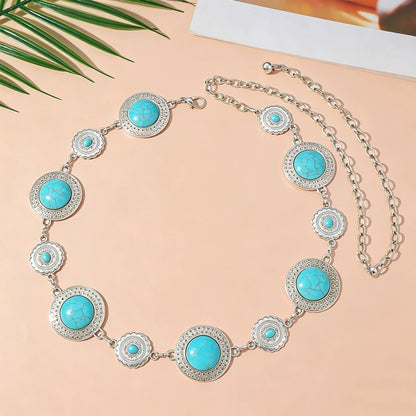 Women's Summer Retro Turquoise Waist Chain
