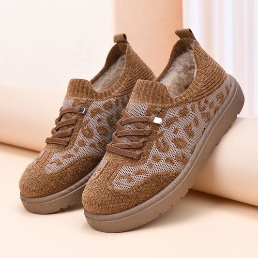 Women's Autumn/Winter Soft-Soled Leopard Print Casual Shoes