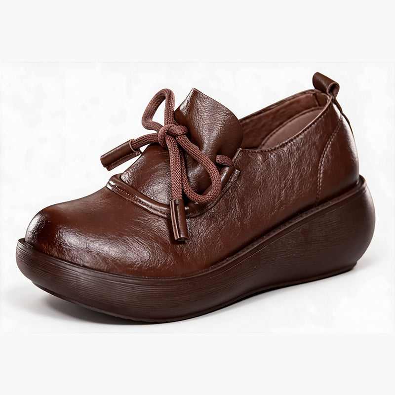 👢👢 New for autumn: vintage-style, solid-color, casual platform loafers.