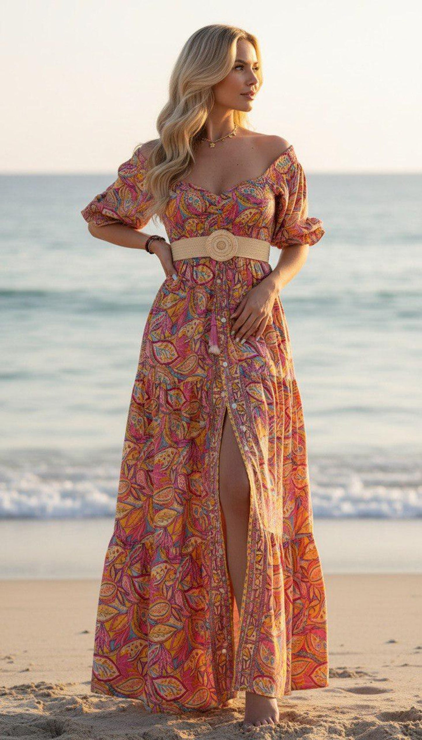 Summer Vacation Floral Maxi Dress for Women